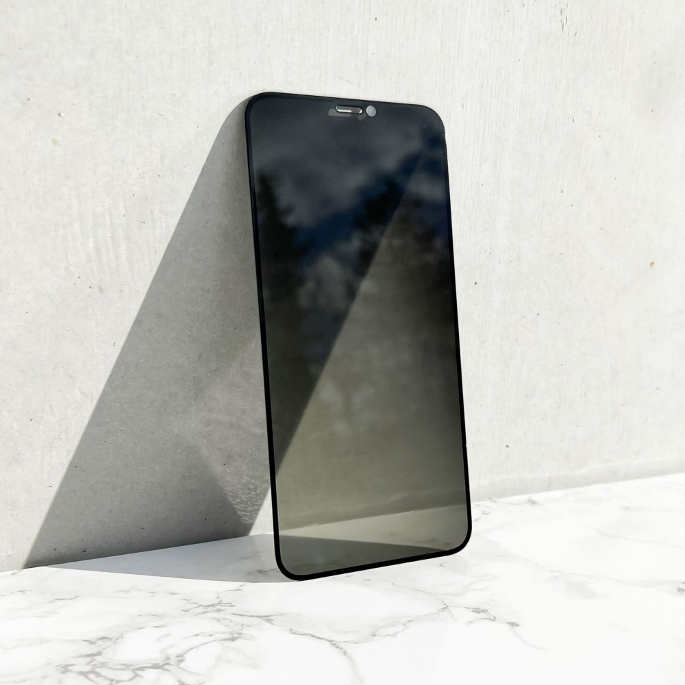 3D Tempered Glass iPhone 14 Plus - Vitre de protection d'écran intégrale Privacy anti-espion avec bords noirs
