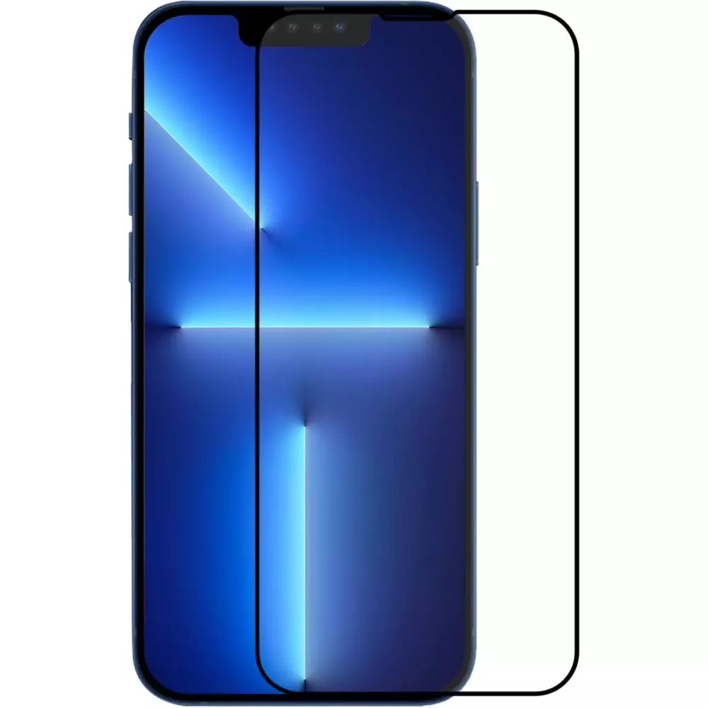 3D Tempered Glass iPhone 14 Pro Max - Full Screen Display Schutzglas mit schwarzem Rahmen