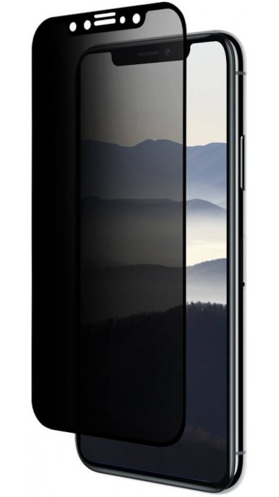 3D Tempered Glass iPhone Xs Max - Vitre de protection d'écran intégrale Privacy anti-espion avec bords noirs