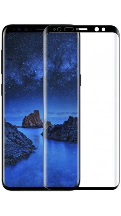 3D Tempered Glass Samsung Galaxy S9+ - Vitre de protection d'écran intégrale verre trempé avec bords noirs