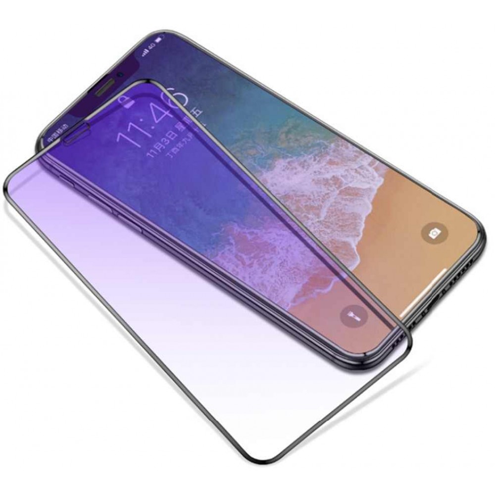 3D Tempered Glass vitre de protection noir anti-lumière bleue - iPhone 16 Pro Max