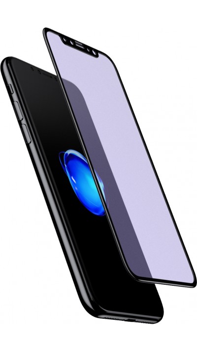 3D Tempered Glass vitre de protection noir anti-lumière bleue - iPhone X / Xs