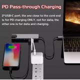 Hub USB-C 6 en 1 multi-ports Hub Docking Station MacBook Ethernet + HDMI + USB-C - Gris