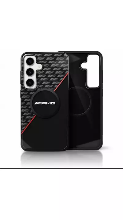 Galaxy S25 Case Hülle - AMG Red Stripe MagSafe - Schwarz