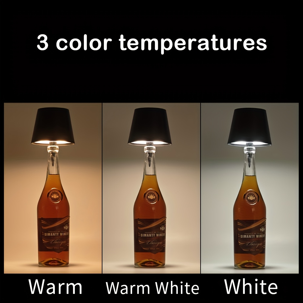 Abat-jour design lampe LED pour bouteille adaptable universel - Blanc
