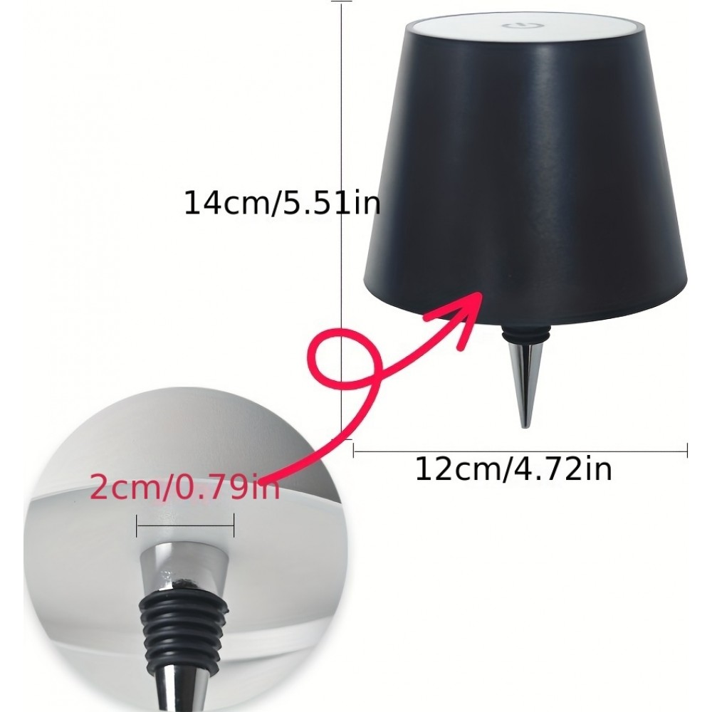 Abat-jour lampe LED pour bouteille adaptable universel - Noir