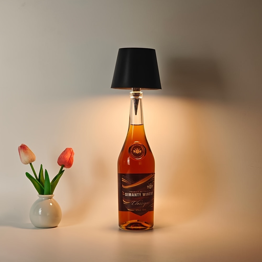 Abat-jour lampe LED pour bouteille adaptable universel - Noir