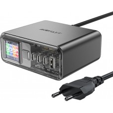 Acefast Z4 - Adaptateur Multifonction chargeur ultra puissant 218W 4 Ports PD GaN (3x USB-C + 1x USB-A) - Gris