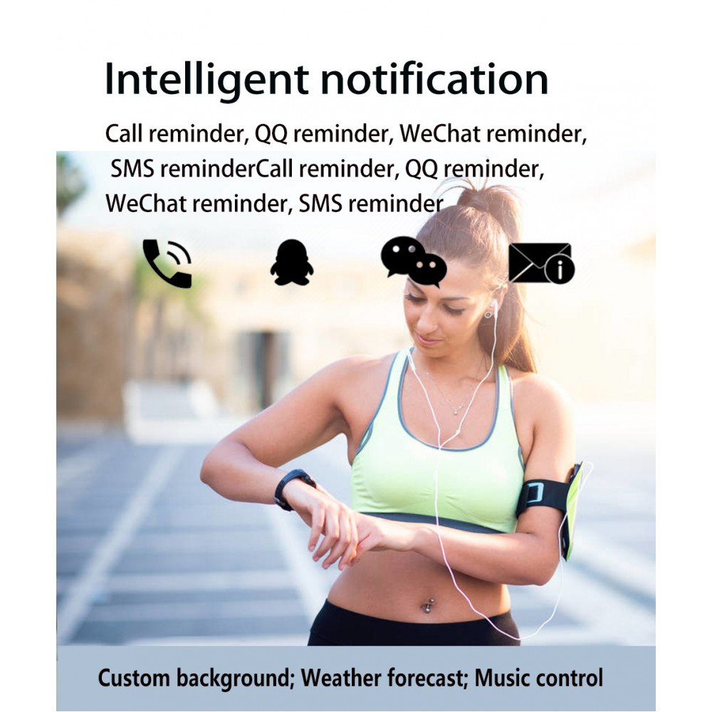 Active Fitness Tracker M7 - Bracelet sportif intelligent Montre connectée Bluetooth - Noir
