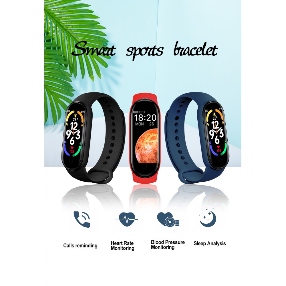 Active Fitness Tracker M7 - Bracelet sportif intelligent Montre connectée Bluetooth - Noir