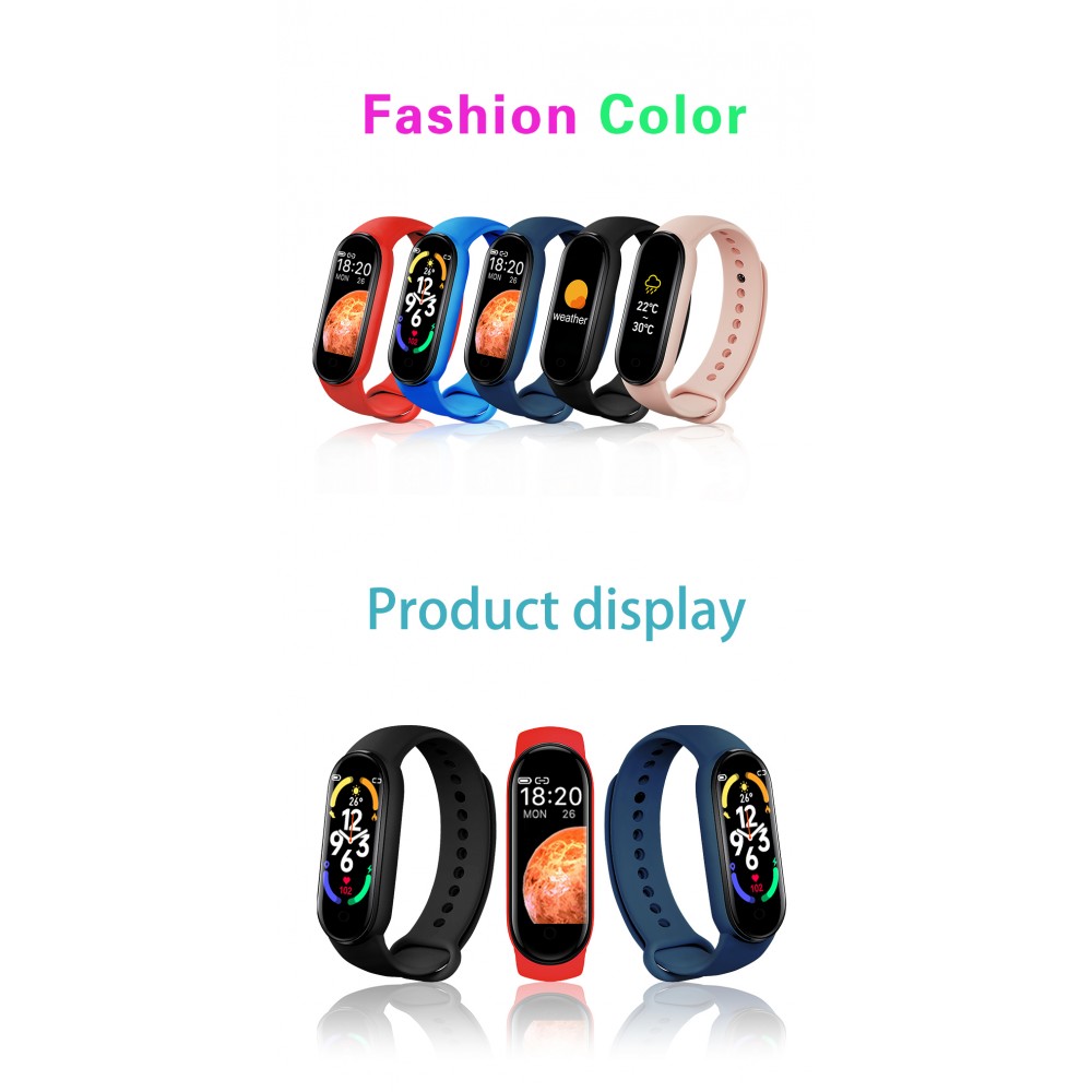 Active Fitness Tracker M7 - Bracelet sportif intelligent Montre connectée Bluetooth - Rose