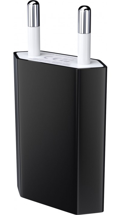 Adaptateur chargeur mur USB-A secteur suisse 5W - Noir