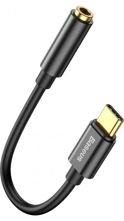 Adaptateur Baseus L54 pour écouteurs USB-C / mini jack 3.5mm DAC 24 bit 48 KHz - Convertisseur Audio Numérique Haute Résolution - Noir