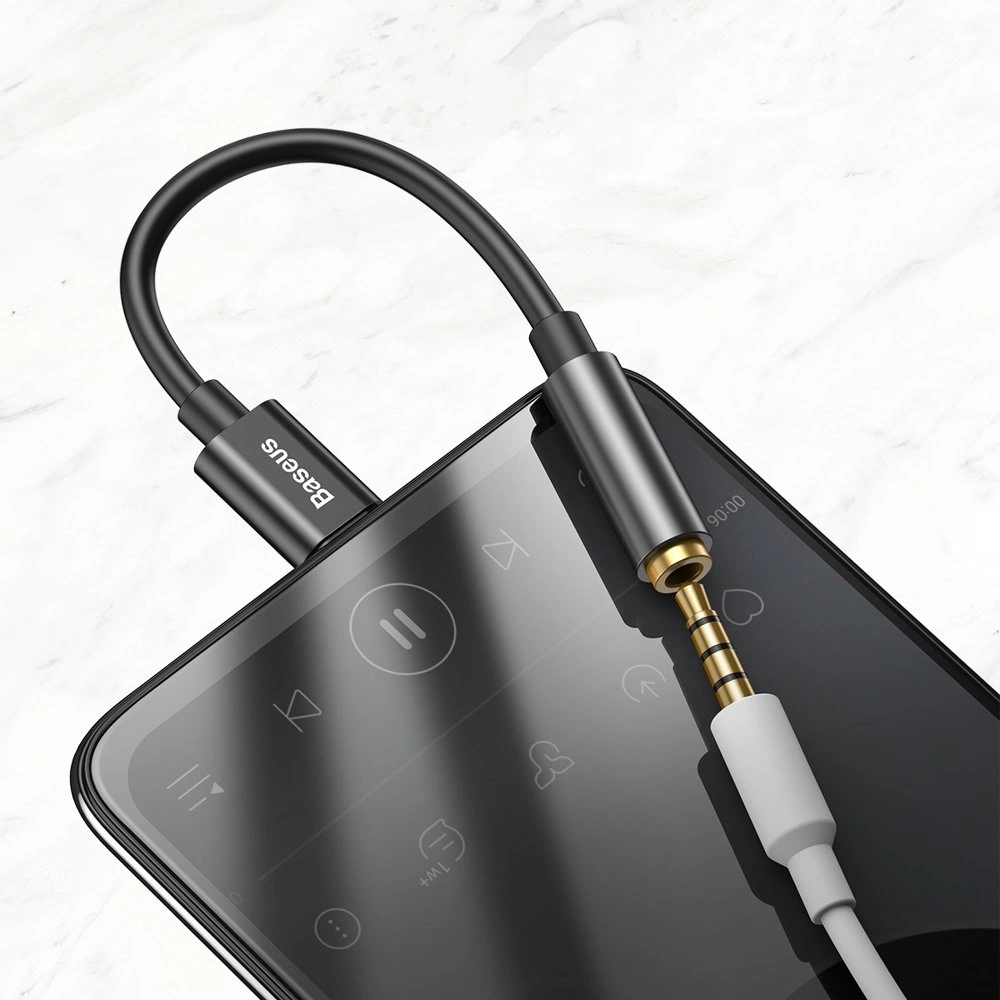 Adaptateur Baseus L54 pour écouteurs USB-C / mini jack 3.5mm DAC 24 bit 48 KHz - Convertisseur Audio Numérique Haute Résolution - Noir