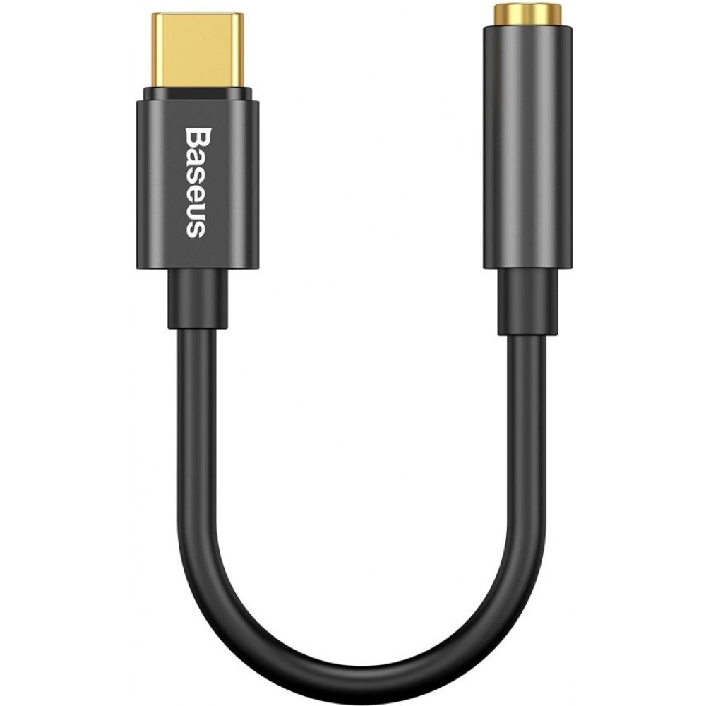 Adaptateur Baseus L54 pour écouteurs USB-C / mini jack 3.5mm DAC 24 bit 48 KHz - Convertisseur Audio Numérique Haute Résolution - Noir