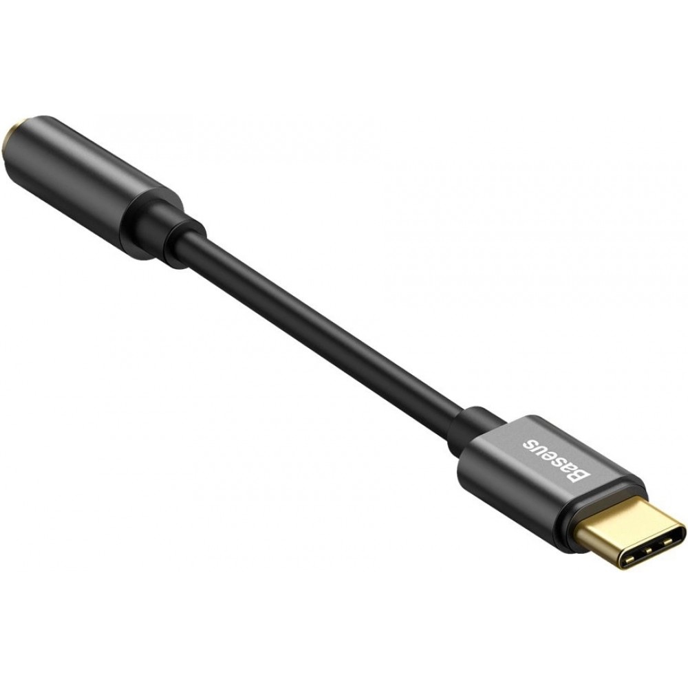 Adaptateur Baseus L54 pour écouteurs USB-C / mini jack 3.5mm DAC 24 bit 48 KHz - Convertisseur Audio Numérique Haute Résolution - Noir