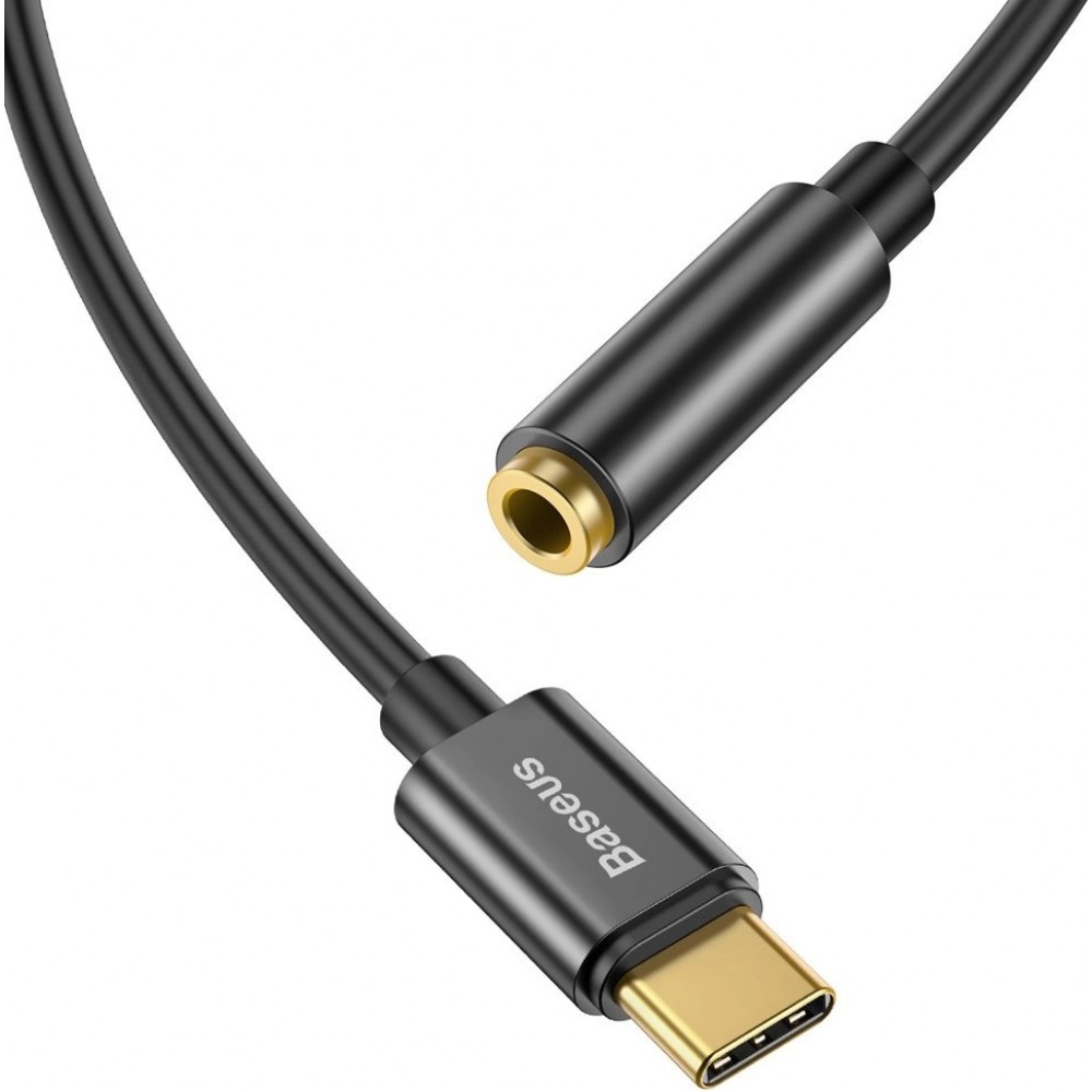 Adaptateur Baseus L54 pour écouteurs USB-C / mini jack 3.5mm DAC 24 bit 48 KHz - Convertisseur Audio Numérique Haute Résolution - Noir