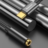 Adaptateur Baseus L54 pour écouteurs USB-C / mini jack 3.5mm DAC 24 bit 48 KHz - Convertisseur Audio Numérique Haute Résolution - Noir