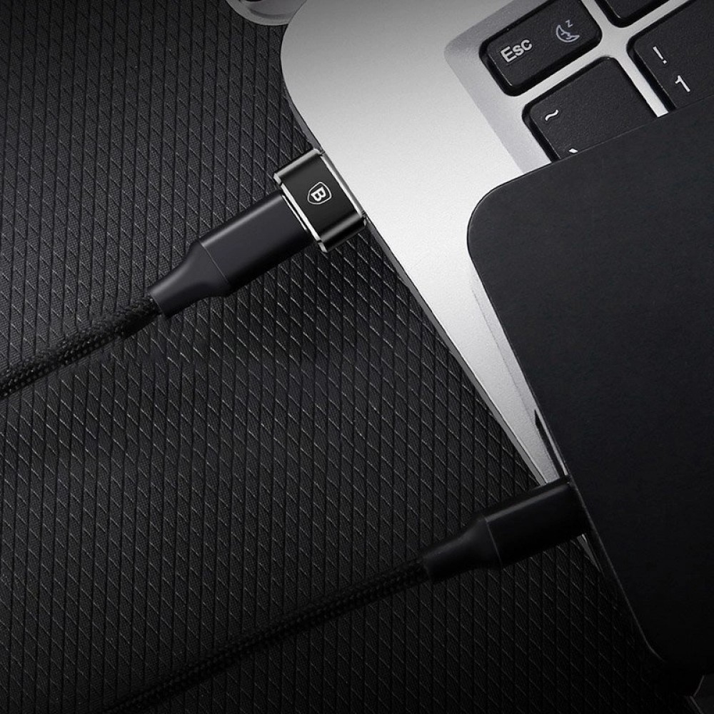 Adaptateur USB-C vers USB-A Mini Baseus haut débit pour appareils compatibles - Noir