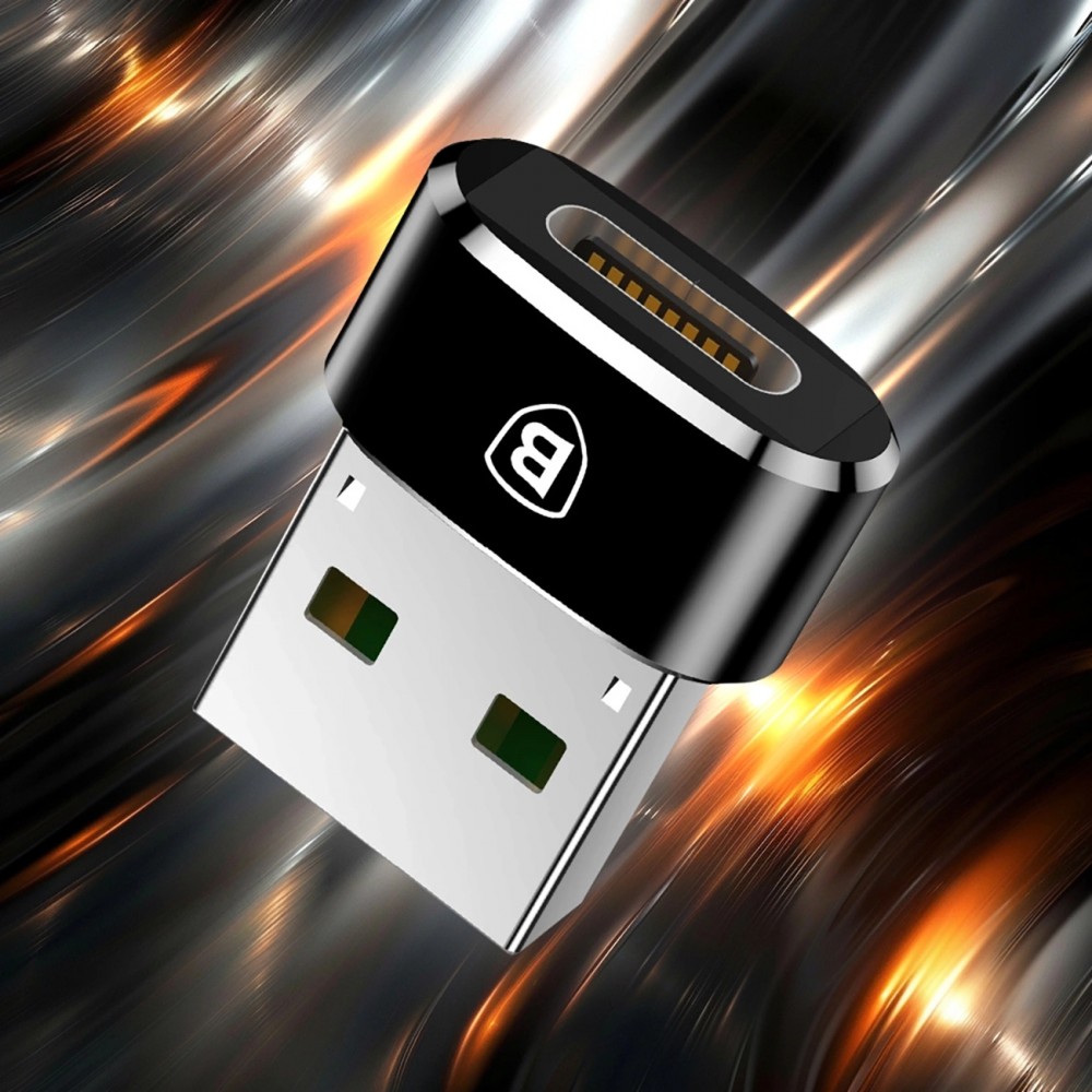 Adaptateur USB-C vers USB-A Mini Baseus haut débit pour appareils compatibles - Noir
