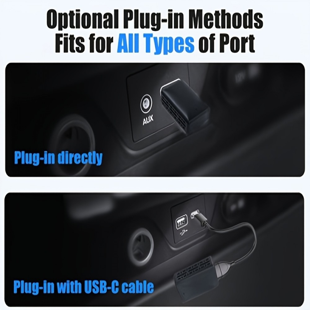 Adaptateur USB sans fil CarPlay et Android Auto 2-en-1 plug and play connexion voiture