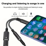 2-in-1-Audioadapter USB-C auf 3,5-mm-Klinke AUX + USB-C 30W Fast Charge - Schwarz