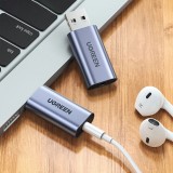 Adaptateur audio Ugreen CM383 pour écouteurs et haut-parleurs - Gris