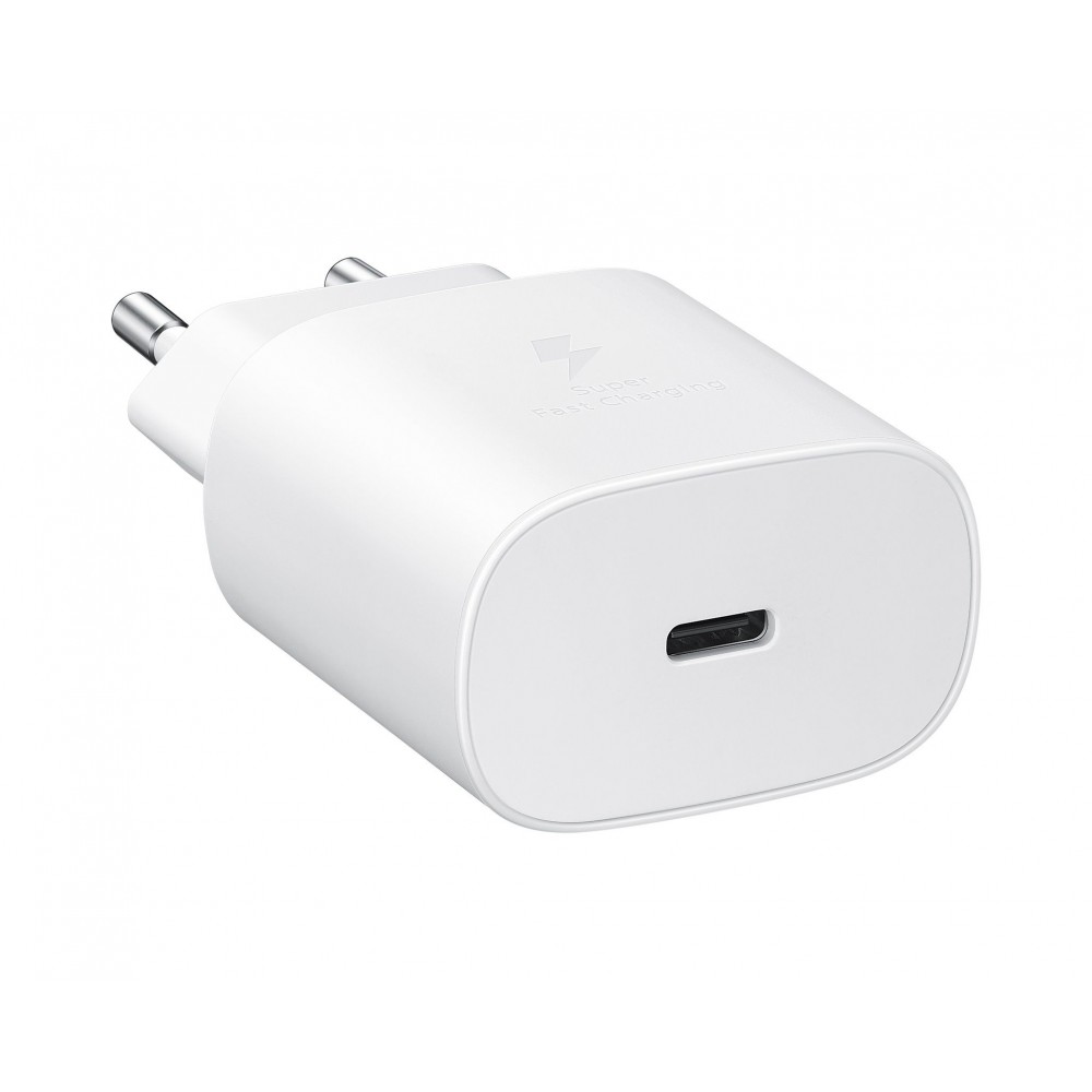 Adaptateur chargeur Samsung fast charging USB-C secteur Suisse 25W PD - Blanc