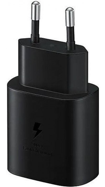Adaptateur chargeur Samsung fast charging USB-C secteur Suisse 25W PD - Noir