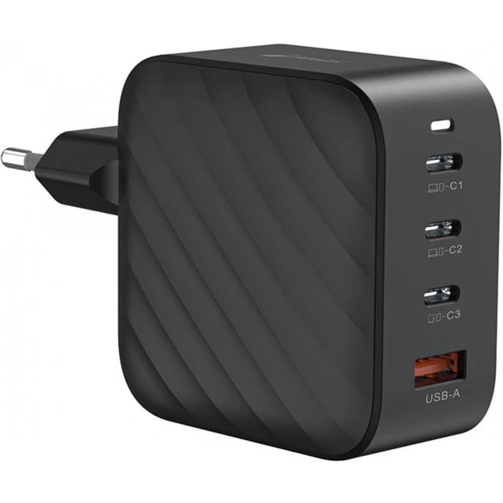 Adaptateur chargeur secteur GaN 100W 3x USB-C et 1x USB-A (Power Delivery) - PhoneLook - Noir