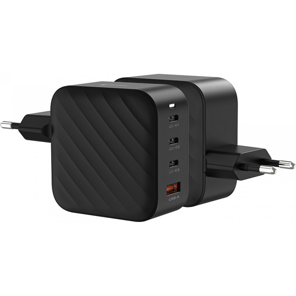 Adaptateur chargeur secteur GaN 100W 3x USB-C et 1x USB-A (Power Delivery) - PhoneLook - Noir