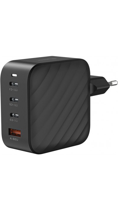 Adaptateur chargeur secteur GaN 120W 3x USB-C et 1x USB-A (Power Delivery) - PhoneLook - Noir