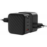 Adaptateur chargeur secteur GaN 120W 3x USB-C et 1x USB-A (Power Delivery) - PhoneLook - Noir
