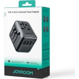 Adaptateur de Voyage Universel 17W Joyroom JR-TCW01 CH / EU / US / UK / JP / AU / CN - Noir