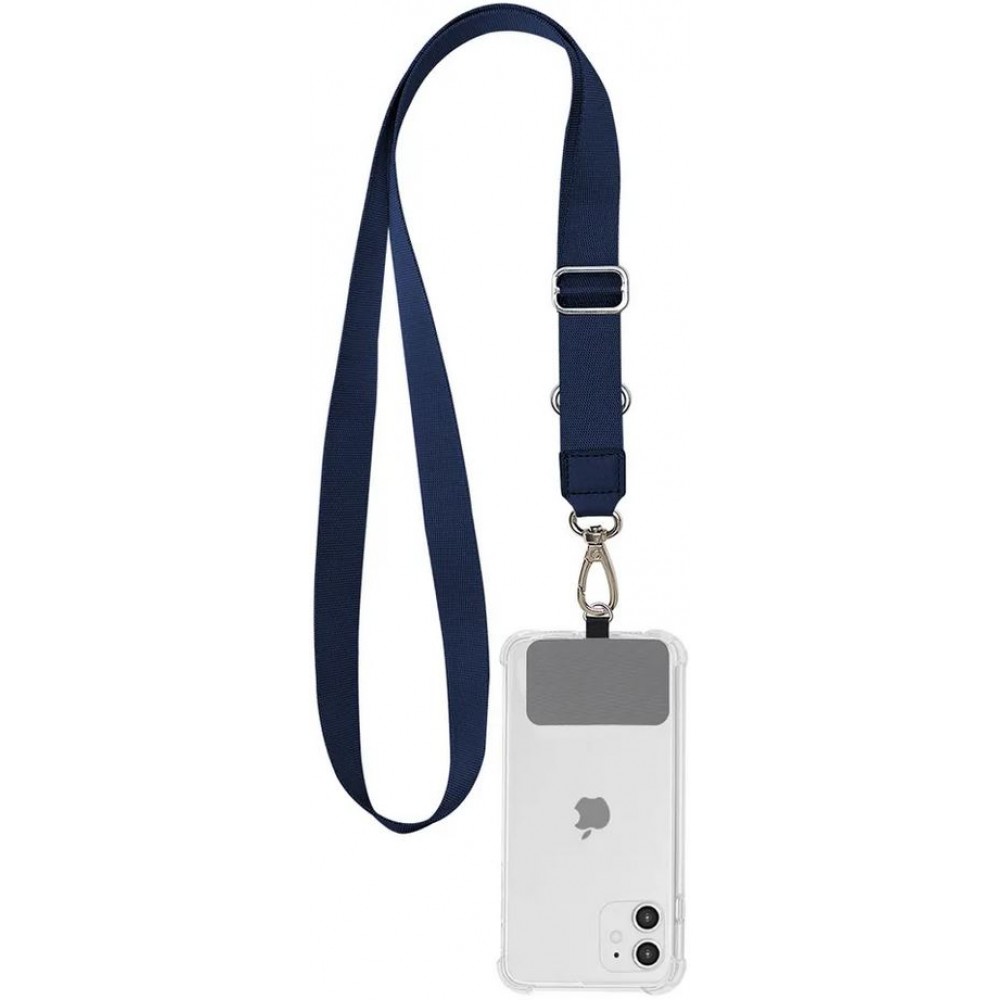 Adaptateur de lanière universel pour les coques de smartphone, les porte-clés, les appareils photo et plus - Bleu