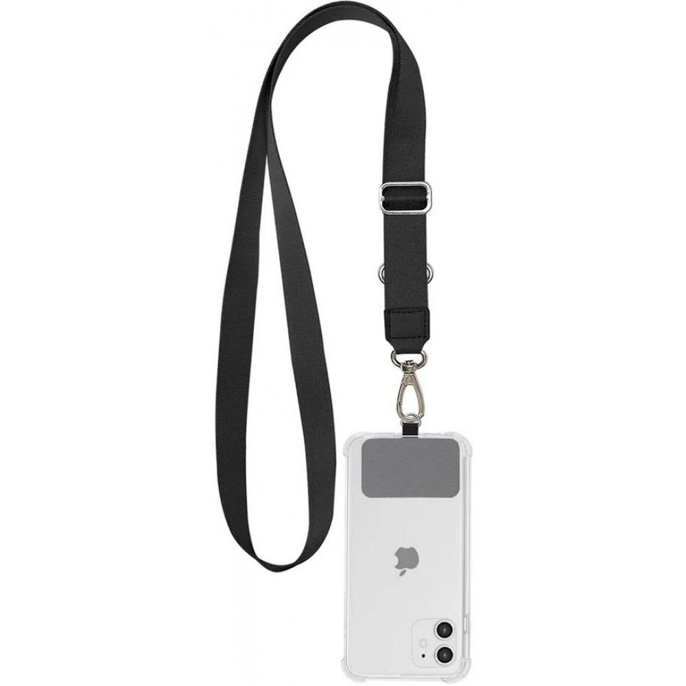 Adaptateur de lanière universel pour les coques de smartphone, les porte-clés, les appareils photo et plus - Noir