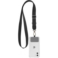 Adaptateur de lanière universel pour les coques de smartphone, les porte-clés, les appareils photo et plus - Noir
