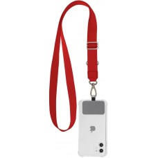Adaptateur de lanière universel pour les coques de smartphone, les porte-clés, les appareils photo et plus - Rouge