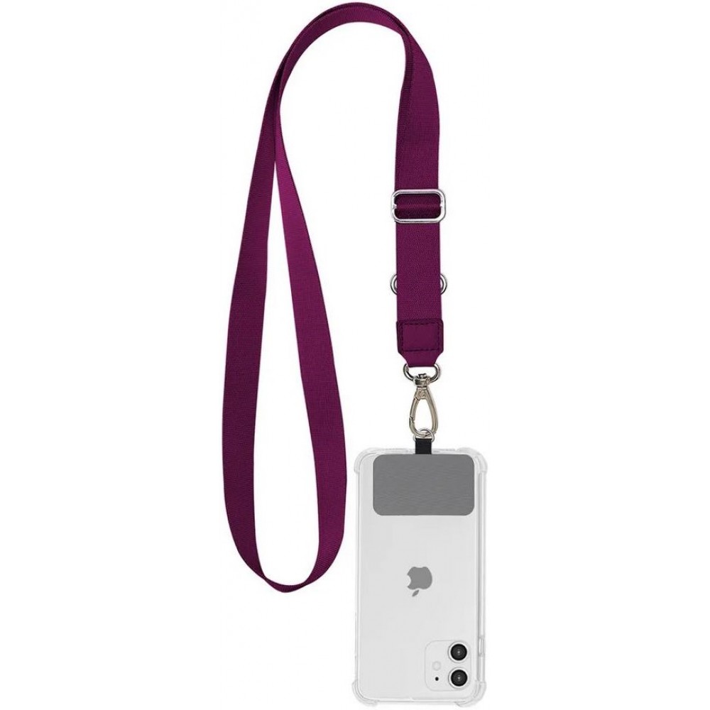 Adaptateur de lanière universel pour les coques de smartphone, les porte-clés, les appareils photo et plus - Violet