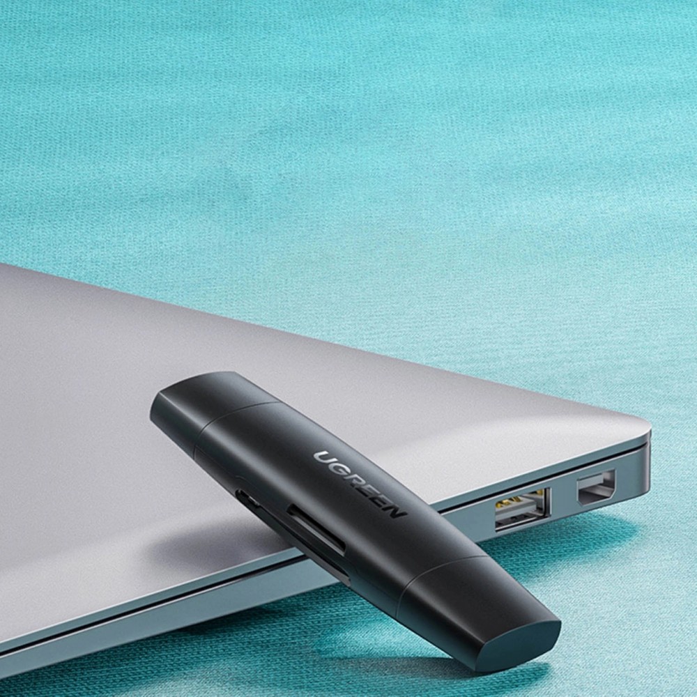Ugreen SD/micro SD Kartenleser Adapter USB-A/USB-C (CM304) - Schwarz