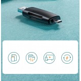 Ugreen SD/micro SD Kartenleser Adapter USB-A/USB-C (CM304) - Schwarz