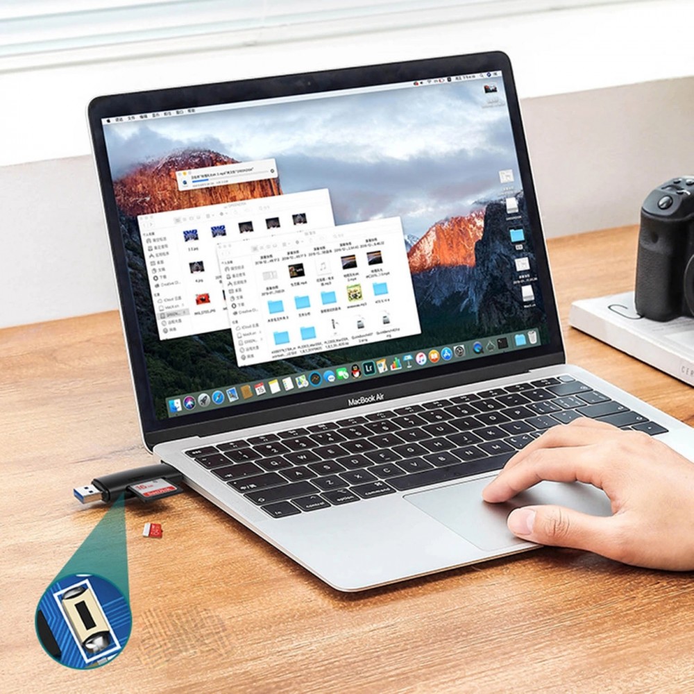 Ugreen SD/micro SD Kartenleser Adapter USB-A/USB-C (CM304) - Schwarz