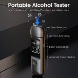 Alcootest numérique éthylotest portable avec écran LCD format poche (USB-C, rechargeable) - Noir