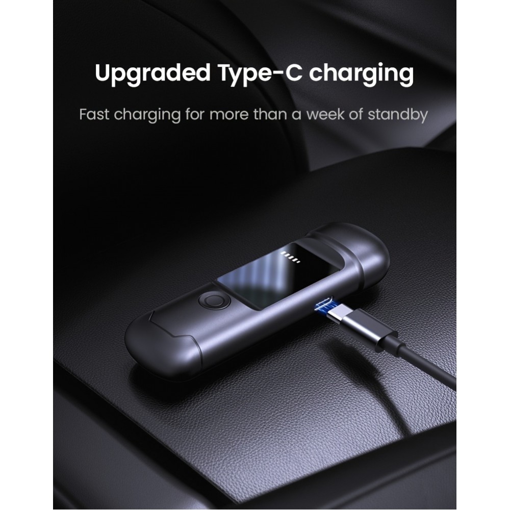 Alcootest numérique éthylotest portable avec écran LCD format poche (USB-C, rechargeable) - Noir