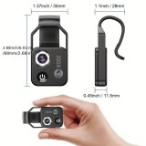 Apexel APL-MS002 Clip zoom optique microscopique 200x universel avec lumière LED intégrée - Noir