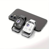 Apexel APL-MS002 Clip zoom optique microscopique 200x universel avec lumière LED intégrée - Noir