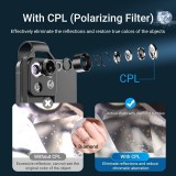Apexel APL-MS002 Clip zoom optique microscopique 200x universel avec lumière LED intégrée - Noir
