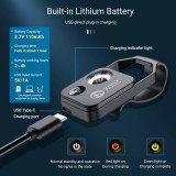 Apexel APL-MS002 Clip zoom optique microscopique 200x universel avec lumière LED intégrée - Noir