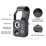 Apexel APL-MS002 Clip zoom optique microscopique 200x universel avec lumière LED intégrée - Noir