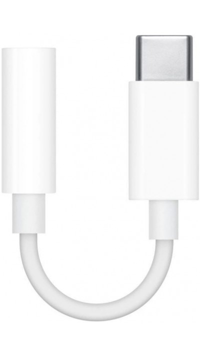 Apple adaptateur audio original AUX 3.5mm vers USB-C pour iPhone et iPads - Blanc